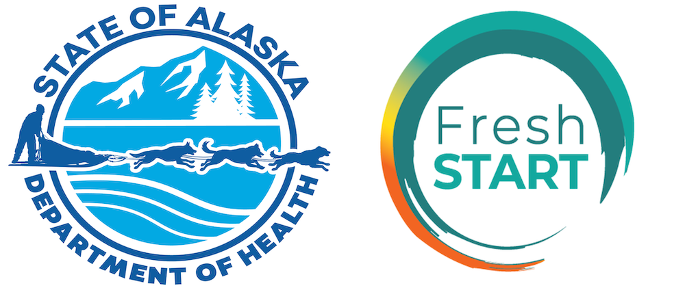 Alaska Department of Health seal and Fresh Start campaign logos